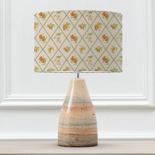 Floral Orange Lighting - Peach Trellis Eva & Japura Complete Table Lamp Sandstone/Cream Voyage Maison