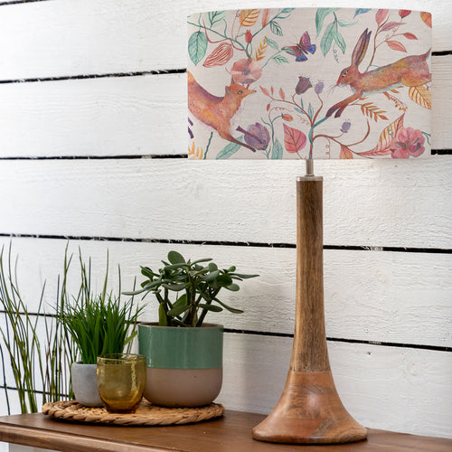 Animal Brown Lighting - Kinross Small & Leaping Into The Fauna Eva  Complete Table Lamp Mango/Linen Voyage Maison