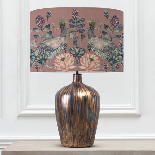 Floral Gold Lighting - Olywn  & Ahura Eva  Complete Table Lamp Glass/Mauve Voyage Maison