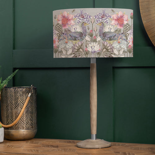Floral Grey Lighting - Solensis Small & Acanthis Eva  Complete Table Lamp Grey/Bronze Voyage Maison