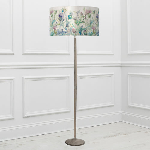 Floral Grey Lighting - Solensis  & Cirsium Eva  Complete Floor Lamp Grey/Damson Voyage Maison