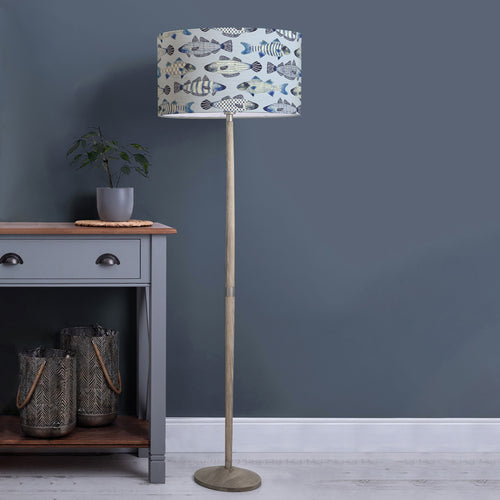 Animal Grey Lighting - Solensis  & Cove Eva  Complete Floor Lamp Grey/Cobalt Voyage Maison