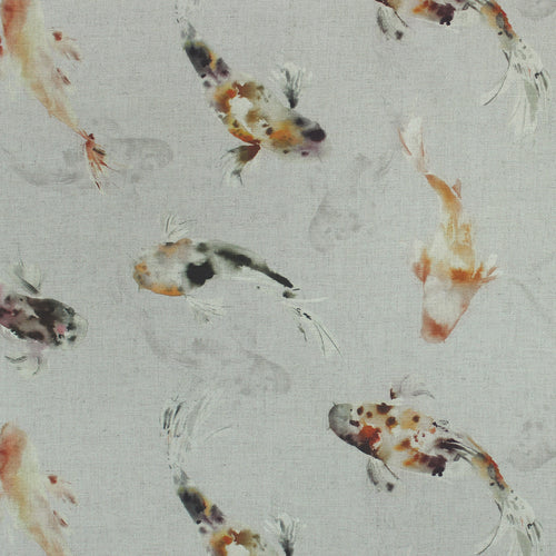 Animal Orange Fabric - Koi Carp Printed Fabric (By The Metre) Natural Voyage Maison