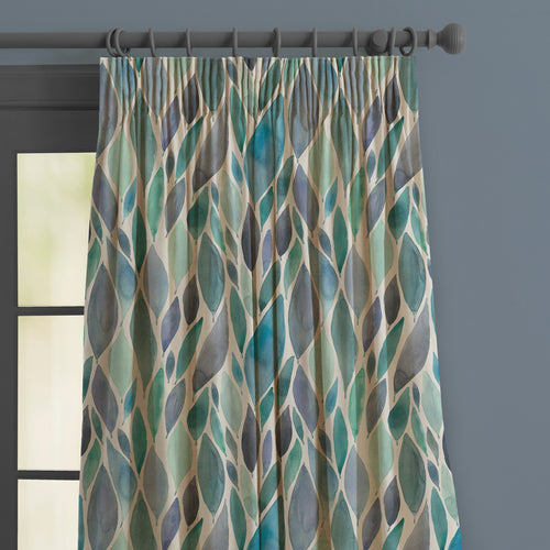 Floral Blue M2M - Koyo Printed Made to Measure Curtains Aqua Voyage Maison