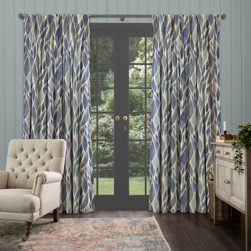 Floral Blue M2M - Koyo Printed Made to Measure Curtains Cobalt Voyage Maison