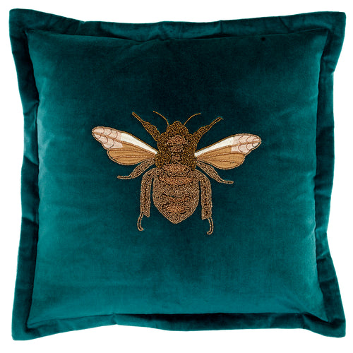 Voyage Maison Layla Embroidered Feather Cushion in Teal