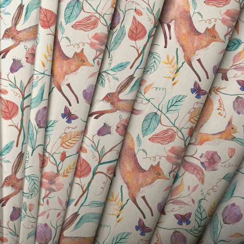 Animal Multi M2M - Leaping Into The Fauna Printed Cotton Made to Measure Curtains Dawn Voyage Maison