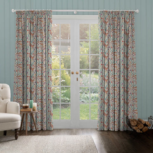 Animal Multi M2M - Leaping Into The Fauna Printed Cotton Made to Measure Curtains Dawn Voyage Maison