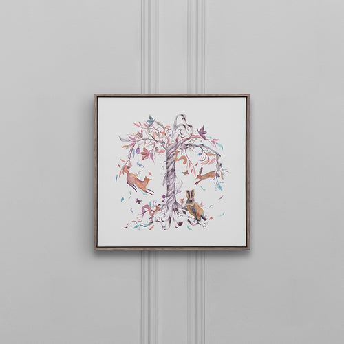 Animal Grey Wall Art - Leaping Into the Fauna  Framed Canvas Stone Voyage Maison