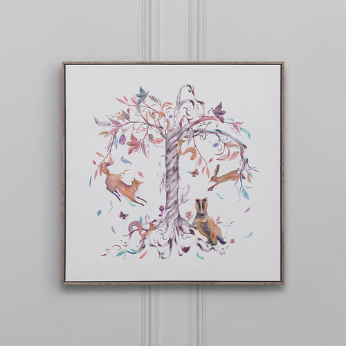 Animal Grey Wall Art - Leaping Into the Fauna  Framed Canvas Stone Voyage Maison