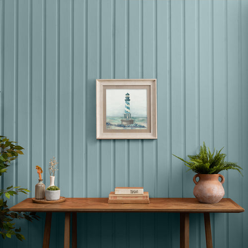 Abstract Blue Wall Art - Lighthouse  Framed Print Birch/Indigo Voyage Maison