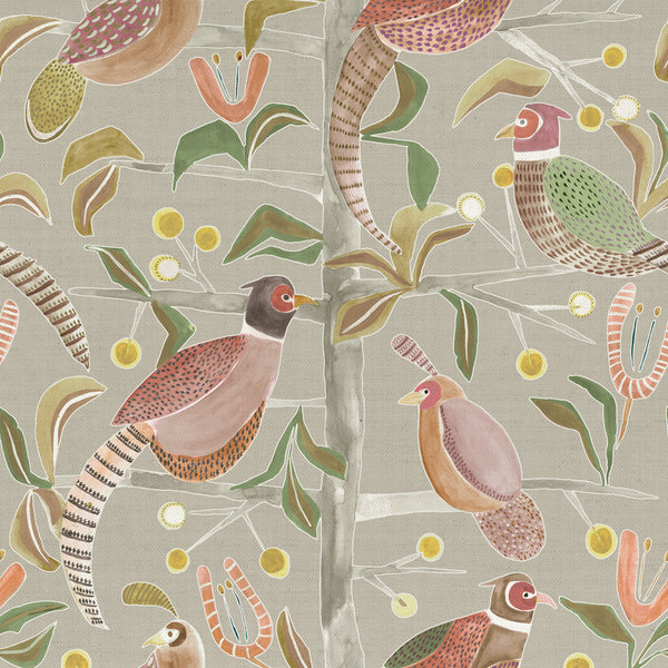 Maizey Sandstone Printed Cotton Fabric (By The Metre)