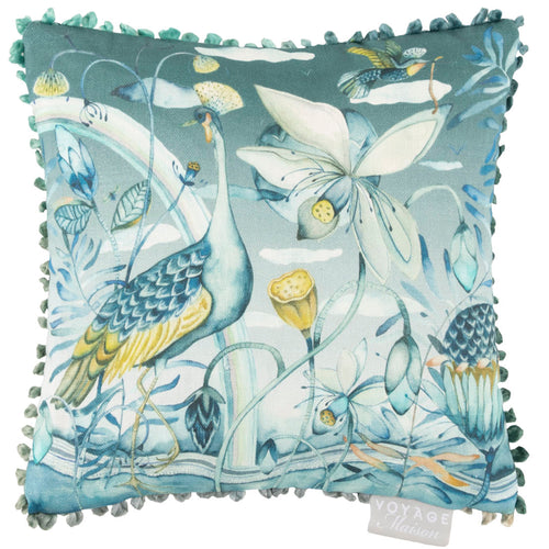 Voyage Maison Luan Small Printed Feather Cushion in Iris