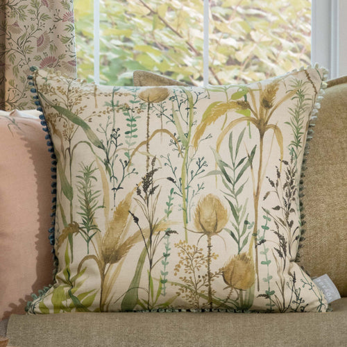 Floral Green Cushions - Lydiard Printed Cushion Cover Linen Voyage Maison