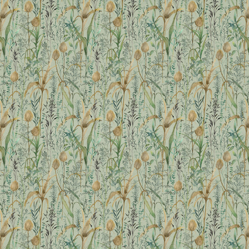 Floral Green Fabric - Lydiard Printed Cotton Fabric (By The Metre) Sky Voyage Maison