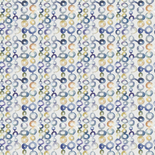 Abstract Blue Fabric - Macapa Printed Cotton Fabric (By The Metre) Clementine Voyage Maison