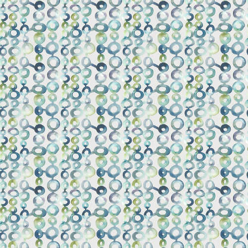 Abstract Blue Fabric - Macapa Printed Cotton Fabric (By The Metre) Ocean Voyage Maison