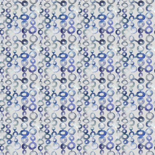 Abstract Blue Fabric - Macapa Printed Cotton Fabric (By The Metre) Pacific Voyage Maison