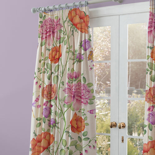 Floral Pink M2M - Maisie Printed Cotton Made to Measure Curtains Fuchsia Voyage Maison