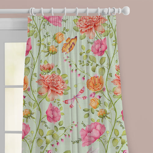 Floral Green M2M - Maisie Printed Cotton Made to Measure Curtains Sage Voyage Maison