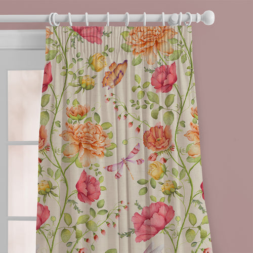Floral Orange M2M - Maisie Printed Cotton Made to Measure Curtains Sand Voyage Maison