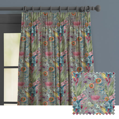 Floral Grey M2M - Maizey Printed Made to Measure Curtains Persimmon Voyage Maison