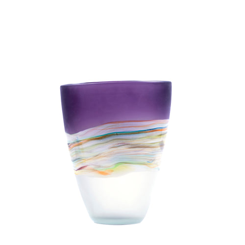 Purple Glassware - Marcellus Frosted Vase Amethyst Voyage Maison