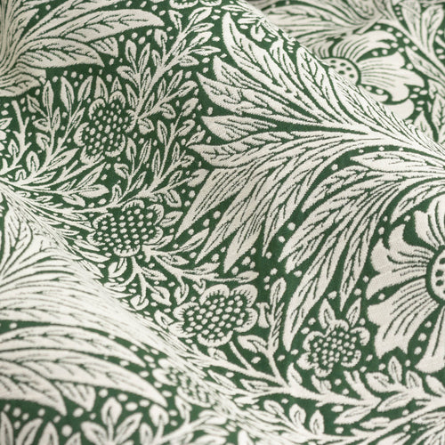 Floral Green Curtains - Marigold Jacquard Floral Room Darkening Pencil Pleat Curtains Leaf Green Morris & Co