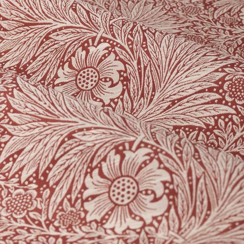 Floral Red Curtains - Marigold Jacquard Floral Room Darkening Pencil Pleat Curtains Russet Morris & Co