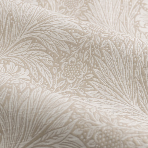 Floral Beige Curtains - Marigold Jacquard Floral Room Darkening Pencil Pleat Curtains Stone Morris & Co