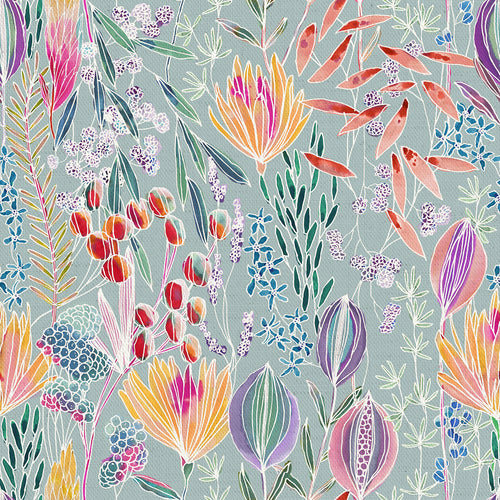Floral Blue Fabric - Masina Printed Cotton Fabric (By The Metre) Robins Egg Voyage Maison
