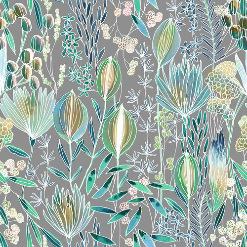 Floral Blue M2M - Masina Printed Cotton Made to Measure Roman Blinds Mineral Voyage Maison