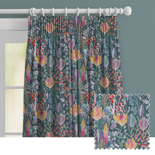 Floral Blue M2M - Masina Printed Made to Measure Curtains Papaya Voyage Maison