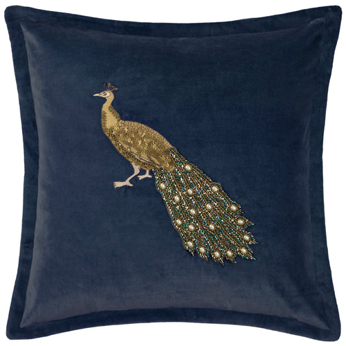 Voyage Maison Mayura Embroidered Feather Cushion in Midnight
