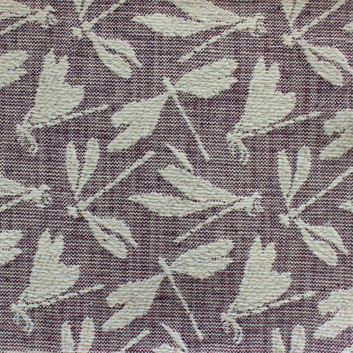 Animal Purple Fabric - Meddon Woven Jacquard Fabric (By The Metre) Damson Voyage Maison