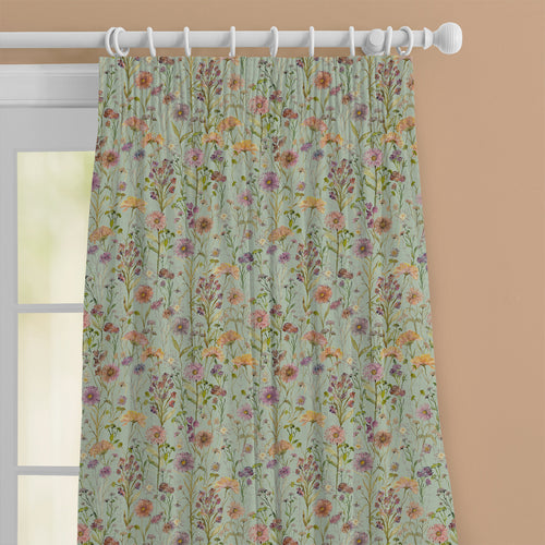 Floral Blue M2M - Medmerry Printed Cotton Made to Measure Curtains Sky Voyage Maison