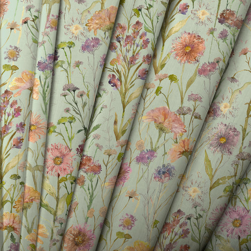 Floral Blue M2M - Medmerry Printed Cotton Made to Measure Curtains Sky Voyage Maison