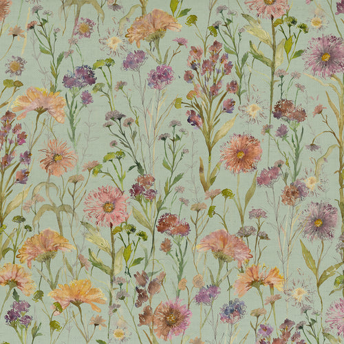 Floral Blue M2M - Medmerry Printed Cotton Made to Measure Curtains Sky Voyage Maison