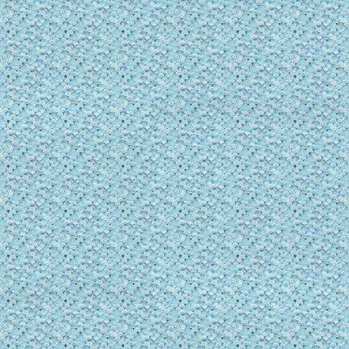 Abstract Blue Fabric - Melia Printed Cotton Fabric (By The Metre) Glacier Voyage Maison