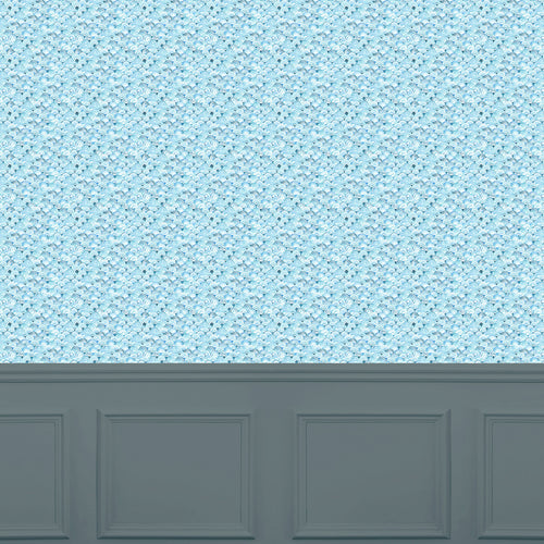 Abstract Blue Wallpaper - Melia  1.4m Wide Width Wallpaper (By The Metre) Glacier Voyage Maison