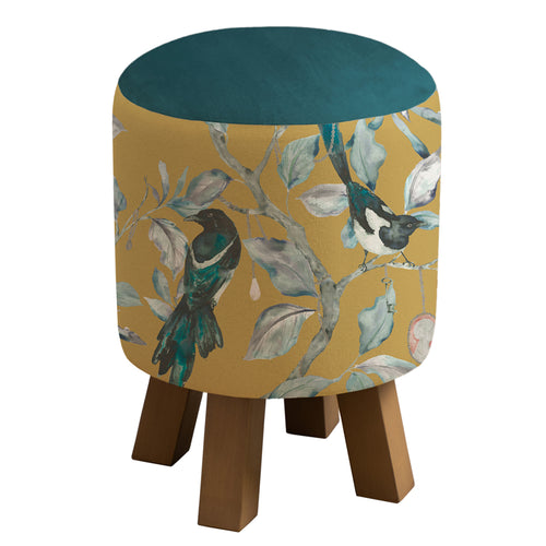 Animal Yellow Furniture - Monty Round Footstool Collector Mustard Voyage Maison