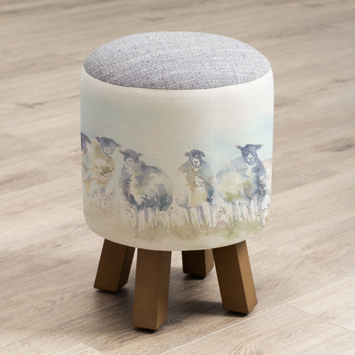 Animal Cream Furniture - Monty Round Footstool Comeby Voyage Maison