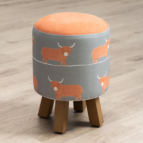 Animal Grey Furniture - Monty Round Footstool Dougal Granite Voyage Maison