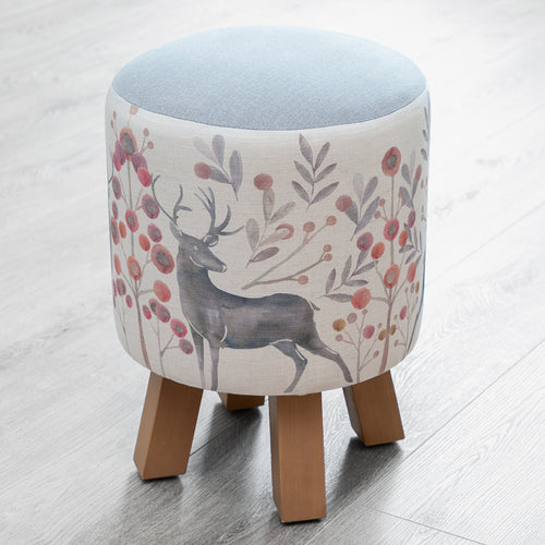 Animal Red Furniture - Monty Round Footstool Edo Mulberry Voyage Maison