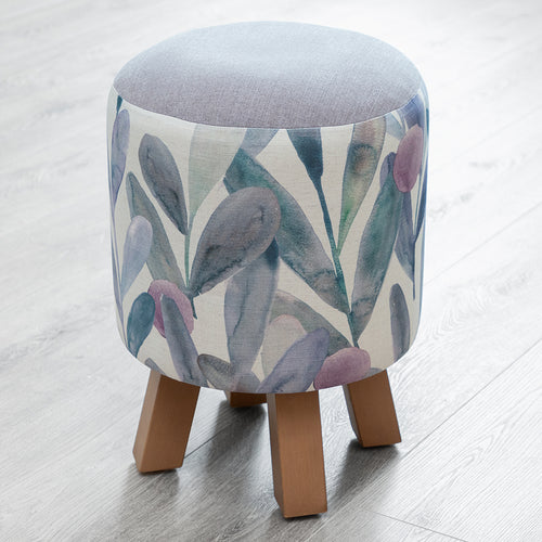 Floral Purple Furniture - Monty Round Footstool Enso Violet Voyage Maison