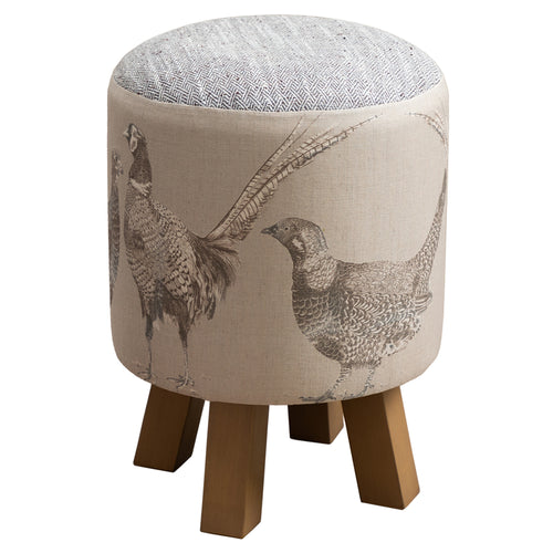 Animal Grey Furniture - Monty Round Footstool Venatu Voyage Maison
