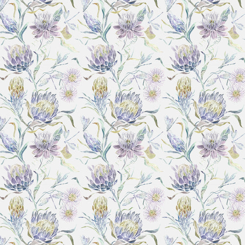 Floral Purple Fabric - Moorehaven Printed Cotton Fabric (By The Metre) Skylark Voyage Maison