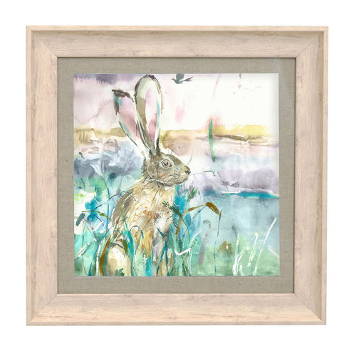 Animal Green Wall Art - Morning Hare  Framed Print Birch Voyage Maison