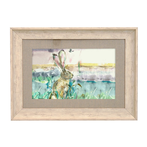 Animal Green Wall Art - Morning Hare  Framed Print Birch Voyage Maison