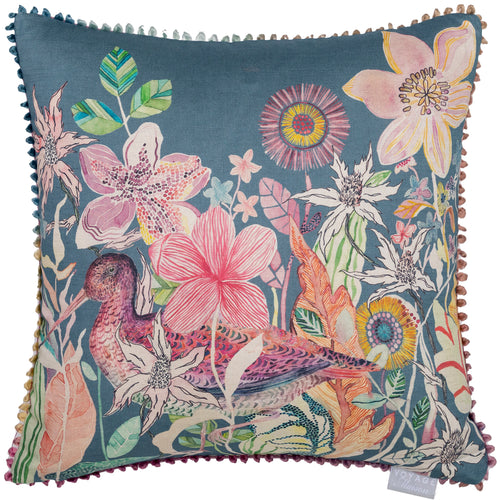 Animal Blue Cushions - Mr Snipe Printed Feather Filled Cushion Twilight Voyage Maison